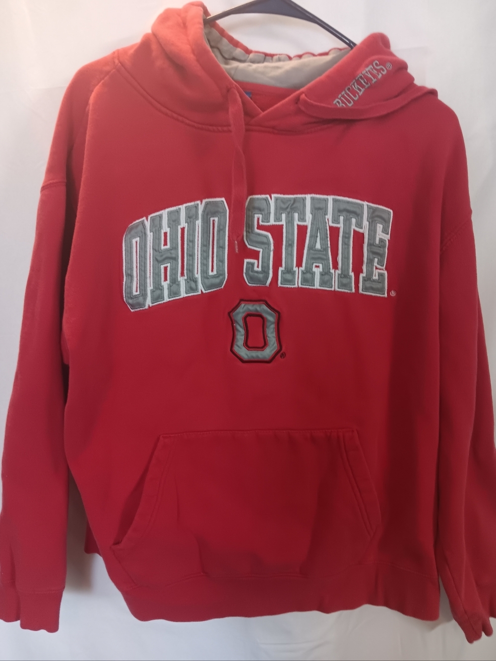 Ohio State Red Pullover Hoodie with Embroidered Logo